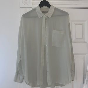 Everlane The Clean Silk Oversized Shirt 12 Mint